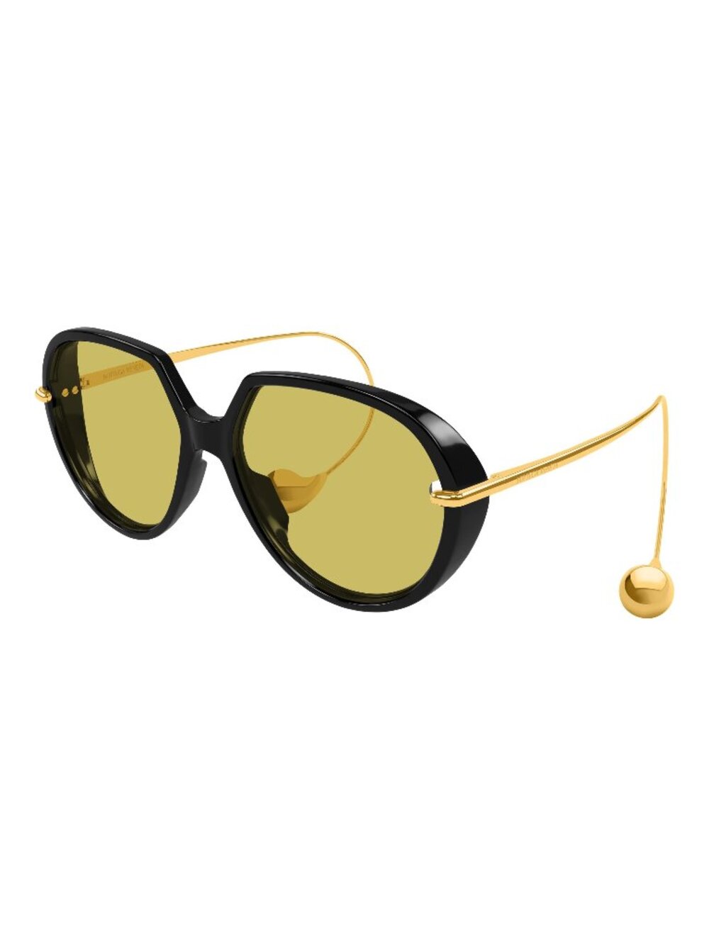 New Bottega Veneta Unisex Sunglasses Black Yellow Lens Acetate Frame BV1436S 001